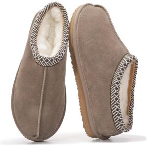 imageProject Cloud Genuine Leather Mens Slippers with Australian Shearling Lining ampamp Memory Foam Insole Outdoor ampamp House Slippers for Men  NonSlip Fuzzy Mens Shoes RelaxationTaupe