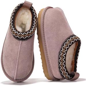 imageProject Cloud Genuine Leather ampamp Australian Shearling Slippers for Kids  Memory Foam Fuzzy ampamp NonSlip Fluffy Slippers Girls Footwear ampamp Boys Footwear Kids Unisex Shoe Dream WarmBlush