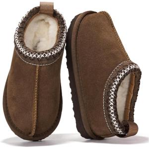 imageProject Cloud Genuine Leather ampamp Australian Shearling Slippers for Kids  Memory Foam Fuzzy ampamp NonSlip Fluffy Slippers Girls Footwear ampamp Boys Footwear Kids Unisex Shoe Dream WarmMocha Suede