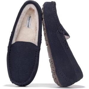 imageProject Cloud Genuine Suede Loafers for Women  Comfortable Outdoor Slippers for Women Footwear with Memory Foam  Womens Slippers  Stylish Womens Moccasin CathiNavy Suede