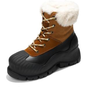 imageProject Cloud Snow Boots for Women Waterproof Genuine Leather 25quot Platform Wedge Boots  Memory Foam Fur Boots Winters Boots for Women NonSlip Rain Boots Womens Snow Boots LydiaBrown