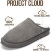 imageProject Cloud Genuine Leather House Slippers for Men  Genuine Shearling Lining Mens Slippers with Memory Foam Insole  Lightweight ampamp Non Slip Mens House Shoes ChillGrey Suede