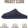 imageProject Cloud Genuine Leather House Slippers for Men  Genuine Shearling Lining Mens Slippers with Memory Foam Insole  Lightweight ampamp Non Slip Mens House Shoes ChillNavy Suede