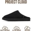 imageProject Cloud Genuine Leather House Slippers for Men  Genuine Shearling Lining Mens Slippers with Memory Foam Insole  Lightweight ampamp Non Slip Mens House Shoes ChillBlack Suede