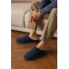 imageProject Cloud Genuine Leather House Slippers for Men  Genuine Shearling Lining Mens Slippers with Memory Foam Insole  Lightweight ampamp Non Slip Mens House Shoes ChillNavy Suede
