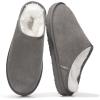imageProject Cloud Genuine Leather House Slippers for Men  Genuine Shearling Lining Mens Slippers with Memory Foam Insole  Lightweight ampamp Non Slip Mens House Shoes ChillGrey Suede