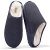 imageProject Cloud Genuine Leather House Slippers for Men  Genuine Shearling Lining Mens Slippers with Memory Foam Insole  Lightweight ampamp Non Slip Mens House Shoes ChillNavy Suede