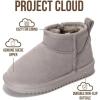 imageProject Cloud Genuine Leather Girls Boots  Lightweight ampamp Cozy Fur Ankle Boots with Memory Foam  Non Slip Kids Boots for Girls ampamp Boys Perfect for Fall and Everyday WearLightgrey Suede