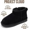 imageProject Cloud Genuine Leather Girls Boots  Lightweight ampamp Cozy Fur Ankle Boots with Memory Foam  Non Slip Kids Boots for Girls ampamp Boys Perfect for Fall and Everyday WearBlack