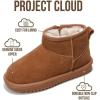 imageProject Cloud Genuine Leather Girls Boots  Lightweight ampamp Cozy Fur Ankle Boots with Memory Foam  Non Slip Kids Boots for Girls ampamp Boys Perfect for Fall and Everyday WearChestnut