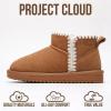 imageProject Cloud Genuine Leather Girls Boots  Lightweight ampamp Cozy Fur Ankle Boots with Memory Foam  Non Slip Kids Boots for Girls ampamp Boys Perfect for Fall and Everyday WearChestnut Stitch