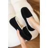 imageProject Cloud Genuine Leather Slippers for Women  Fur Lined Outdoor Slippers for Women Footwear with Memory Foam  Stylish Womens Moccasin CathiBlack