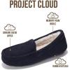 imageProject Cloud Genuine Leather Slippers for Women  Fur Lined Outdoor Slippers for Women Footwear with Memory Foam  Stylish Womens Moccasin CathiNavy Suede