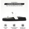 imageProject Cloud Genuine Leather Womens Sandals  Memory Foam Summer Sandals for Women 2025  Slip on Slides for Women Non Slip Womens Slides VitaWhite