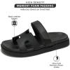 imageProject Cloud Genuine Leather Womens Sandals  Stylish ampamp Comfy Sandals for Women Footwear with Memory Foam Insole  Slipresistant Slides for Women MayvenBlack