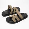 imageProject Cloud Genuine Leather Womens Sandals  Stylish ampamp Comfy Sandals for Women Footwear with Memory Foam Insole  Slipresistant Slides for Women MayvenLight Taupe