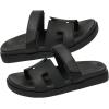 imageProject Cloud Genuine Leather Womens Sandals  Stylish ampamp Comfy Sandals for Women Footwear with Memory Foam Insole  Slipresistant Slides for Women MayvenBlack