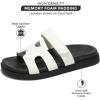imageProject Cloud Genuine Leather Womens Sandals  Stylish ampamp Comfy Sandals for Women Footwear with Memory Foam Insole  Slipresistant Slides for Women MayvenWhite