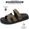 imageProject Cloud Genuine Leather Womens Sandals  Stylish ampamp Comfy Sandals for Women Footwear with Memory Foam Insole  Slipresistant Slides for Women MayvenOlive