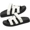 imageProject Cloud Genuine Leather Womens Sandals  Stylish ampamp Comfy Sandals for Women Footwear with Memory Foam Insole  Slipresistant Slides for Women MayvenWhite