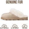 imageProject Cloud Genuine Leather ampamp Natural Fur Slippers for Women  Fluffy Slippers and Cozy Memory Foam Womens Shoes HedyBeige