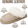 imageProject Cloud Genuine Leather ampamp Natural Fur Slippers for Women  Fluffy Slippers and Cozy Memory Foam Womens Shoes HedyBeige