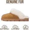 imageProject Cloud Genuine Leather ampamp Natural Fur Slippers for Women  Fluffy Slippers and Cozy Memory Foam Womens Shoes HedyChestnut