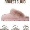 imageProject Cloud Genuine Leather ampamp Natural Fur Slippers for Women  Fluffy Slippers and Cozy Memory Foam Womens Shoes HedyDusty Pink Suede