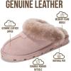 imageProject Cloud Genuine Leather ampamp Natural Fur Slippers for Women  Fluffy Slippers and Cozy Memory Foam Womens Shoes HedyDusty Pink Suede