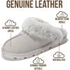 imageProject Cloud Genuine Leather ampamp Natural Fur Slippers for Women  Fluffy Slippers and Cozy Memory Foam Womens Shoes HedyLight Grey Suede