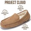 imageProject Cloud Mens Slippers Genuine Leather with Memory Foam Insole Mens Shoes  NonSlip and Lightweight Indoor and Outdoor Slippers for Men OswinChestnut