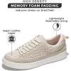 imageProject Cloud Sneakers for Women  Memory Foam Shoes for Women LaceUp Womens Fashion Sneakers NonSlip Womens Trendy Shoes LonaBeige