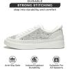 imageProject Cloud Sneakers for Women  Memory Foam Shoes for Women LaceUp Womens Fashion Sneakers NonSlip Womens Trendy Shoes LonaWhite Rhinestone