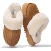imageProject Cloud Slippers for Women Footwear  Genuine Leather with Memory Foam Clogs and Mules for Women 2025  Non Slip and Lightweight Faux Fur Slippers VikiChestnut