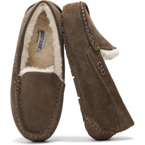 imageProject Cloud Genuine Leather Slippers for Women  Fur Lined Outdoor Slippers for Women Footwear with Memory Foam  Stylish Womens Moccasin CathiChocolate