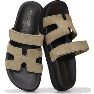 imageProject Cloud Genuine Leather Womens Sandals  Stylish ampamp Comfy Sandals for Women Footwear with Memory Foam Insole  Slipresistant Slides for Women MayvenLight Taupe