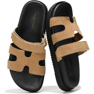 imageProject Cloud Genuine Leather Womens Sandals  Stylish ampamp Comfy Sandals for Women Footwear with Memory Foam Insole  Slipresistant Slides for Women MayvenChestnut