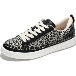 imageProject Cloud Sneakers for Women  Memory Foam Shoes for Women LaceUp Womens Fashion Sneakers NonSlip Womens Trendy Shoes LonaBlack