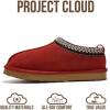 imageProject Cloud Genuine Leather Slippers for Women with Genuine Australian Shearling Fur Lining Womens Slippers  NonSlip EVA with Memory Foam Fuzzy Slippers Women Footwear NeritaRed