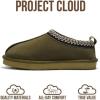 imageProject Cloud Genuine Leather Slippers for Women with Genuine Australian Shearling Fur Lining Womens Slippers  NonSlip EVA with Memory Foam Fuzzy Slippers Women Footwear NeritaOlive