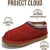 imageProject Cloud Genuine Leather Slippers for Women with Genuine Australian Shearling Fur Lining Womens Slippers  NonSlip EVA with Memory Foam Fuzzy Slippers Women Footwear NeritaRed