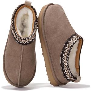 imageProject Cloud Genuine Leather Slippers for Women with Genuine Australian Shearling Fur Lining Womens Slippers  NonSlip EVA with Memory Foam Fuzzy Slippers Women Footwear NeritaTaupe