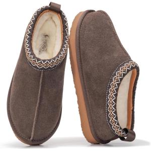 imageProject Cloud Genuine Leather Slippers for Women with Genuine Australian Shearling Fur Lining Womens Slippers  NonSlip EVA with Memory Foam Fuzzy Slippers Women Footwear NeritaChocolate