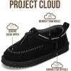 imageProject Cloud Genuine Leather Slippers for Women  Plush Fleece Lining Moccassin Womens Slippers with Memory Foam Cushion  Indoor Outdoor Fuzzy Women Slip On Shoes TimberBlack Suede