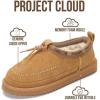 imageProject Cloud Genuine Leather Slippers for Women  Plush Fleece Lining Moccassin Womens Slippers with Memory Foam Cushion  Indoor Outdoor Fuzzy Women Slip On Shoes TimberChestnut Suede