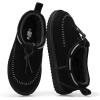imageProject Cloud Genuine Leather Slippers for Women  Plush Fleece Lining Moccassin Womens Slippers with Memory Foam Cushion  Indoor Outdoor Fuzzy Women Slip On Shoes TimberBlack Suede