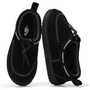 imageProject Cloud Genuine Leather Slippers for Women  Plush Fleece Lining Moccassin Womens Slippers with Memory Foam Cushion  Indoor Outdoor Fuzzy Women Slip On Shoes TimberBlack Suede