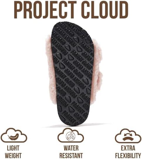 imageProject Cloud Genuine Leather Slides For Kids  Natural Cork Footbed Slides for Kids Sandals for Girls ampamp Boys  NonSlip Boys ampamp Girls SandalsLight Pink Fur