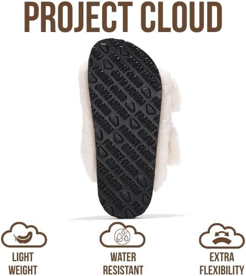 imageProject Cloud Genuine Leather Slides For Kids  Natural Cork Footbed Slides for Kids Sandals for Girls ampamp Boys  NonSlip Boys ampamp Girls SandalsOff White Fur