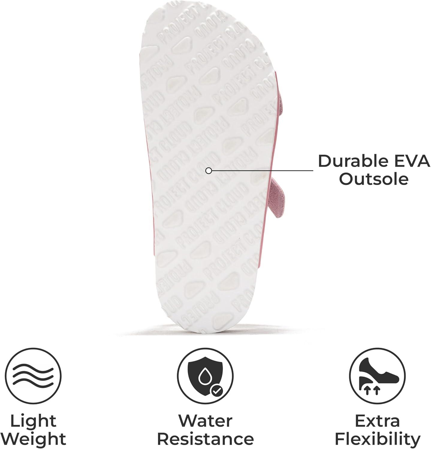 imageProject Cloud Genuine Leather Slides For Kids  Natural Cork Footbed Slides for Kids Sandals for Girls ampamp Boys  NonSlip Boys ampamp Girls SandalsPink Patent